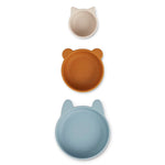 Load image into Gallery viewer, Liewood Eddie komplet treh posodic za hranjenje Modro-rjav